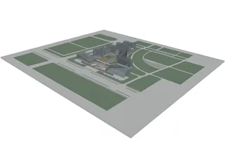 Industrial Park Area 3D Model preview