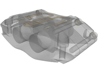 Dynapro Radial Brake Caliper 120-7376 3D Model preview