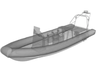 Rigid Inflatable Boat 3D Model preview