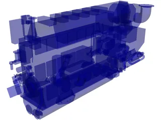 Marine Engine 3D Model preview