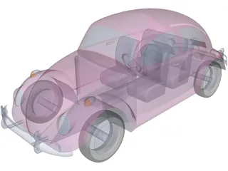Volkswagen Beetle (1963) 3D Model preview