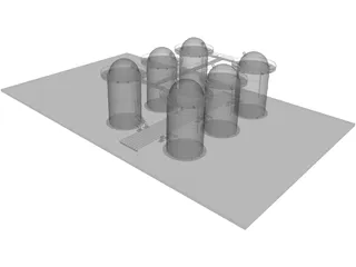 Silos Complex 3D Model preview