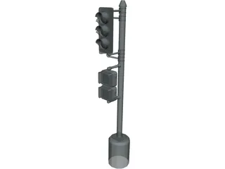 Traffic Signal Post 3D Model preview