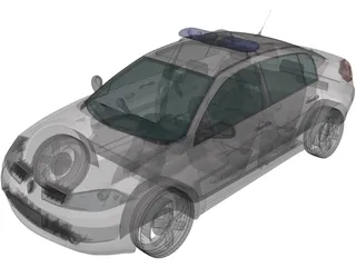 Renault Megane Police 3D Model preview