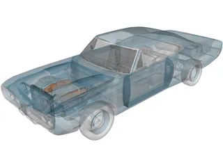 Dodge Coronet Super Bee (1970) 3D Model preview