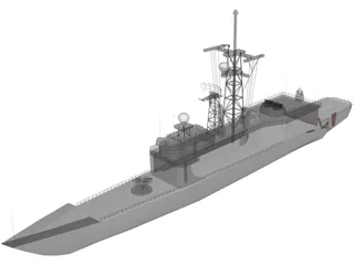 Hazzard Perry Class Frigate 3D Model preview