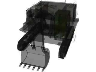 Excavator 3D Model preview