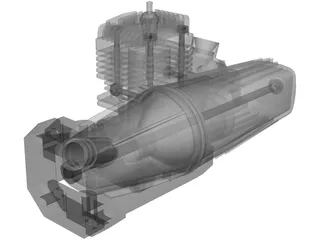 RC OS Engine AX35 3D Model preview