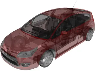 Citroen C4 VTS Coupe (2009) 3D Model preview