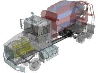 Kenworth T800 Mixer Truck 3D Model preview