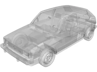 Volkswagen Rabbit Mk1 3D Model preview
