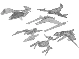 Star Ships Collection 3D Model preview