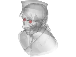 Man in Hat and Suit 3D Model preview
