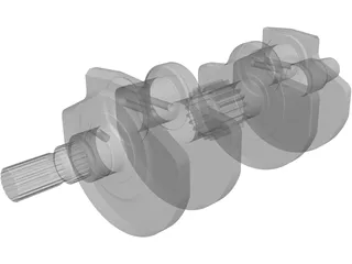 Honda VFR 400 NC30 Crankshaft 3D Model preview