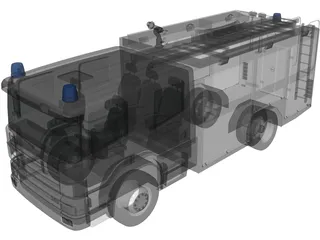 Scania Fire Truck 3D Model preview