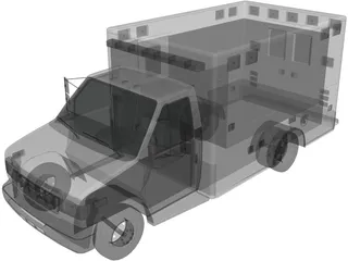 Ford E350 Ambulance 3D Model preview