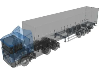 Scania 164l 420 3D Model preview