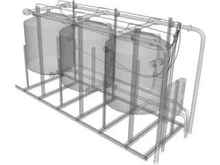Water Filter Tanks 3D Model preview