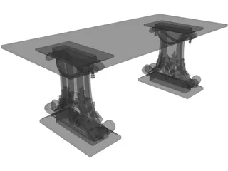 Rosewood Table 3D Model preview