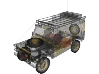 Land Rover Defender 110 Camel Trophy 3D Model preview