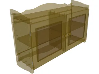 Wall Cabinet In Pine 3D Model preview