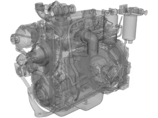 Cummins QSB4.5TAA Engine 3D Model preview
