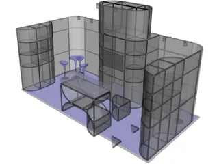 Modular Exhibition Booth 3D Model preview