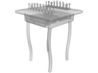 Chess Desk 3D Model preview