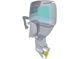 Yamaha Outboard Motor 3D Model preview