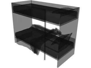 Children Stacked Bed 3D Model preview