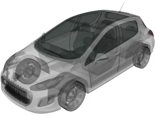 Peugeot 308 (2012) 3D Model preview