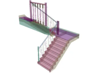House Stairs 3D Model preview