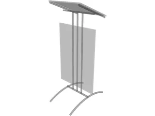Glass Lectern Podium 3D Model preview