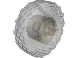HMMWV Mud Tire 3D Model preview