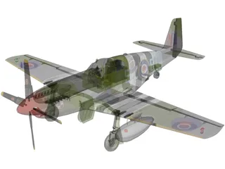 North American P-51 Mustang 3D Model preview