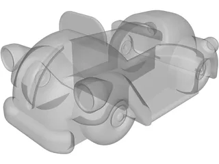 Cartoon Car 3D Model preview