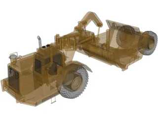 Caterpillar 631D Scraper 3D Model preview
