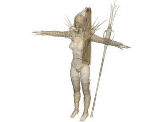 Woman Fighter 3D Model preview