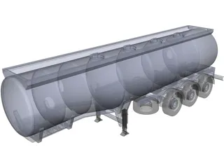 Tanker Semi Trailer 3D Model preview