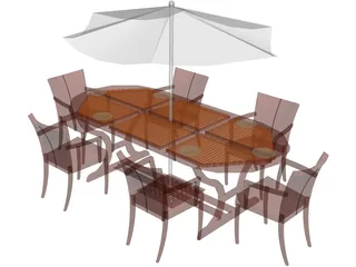 Picnic Table 3D Model preview