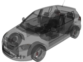 Skoda Fabia II (2010) 3D Model preview