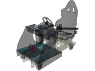 Racing Game Cockpit 3D Model preview