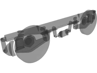 M43 Diesel Locomotive Bogie Mask 3D Model preview