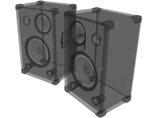 Speaker 3 Way Pair 3D Model preview