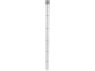 Self-Sustaining Steel Tower 36 Meters 3D Model preview