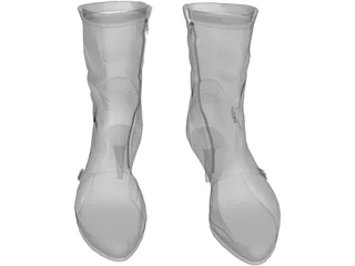 Woman Leather Boots 3D Model preview