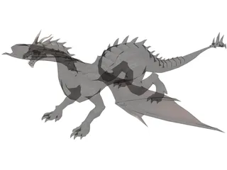 Dragon Noir Tenebre 3D Model preview