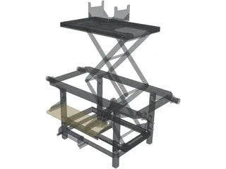 Trolley with Hidraulic Lifter 3D Model preview