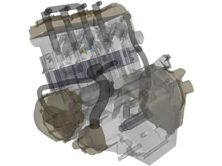 Kawasaki zx600 Engine 3D Model preview