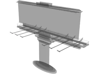 Street Banner 3D Model preview
